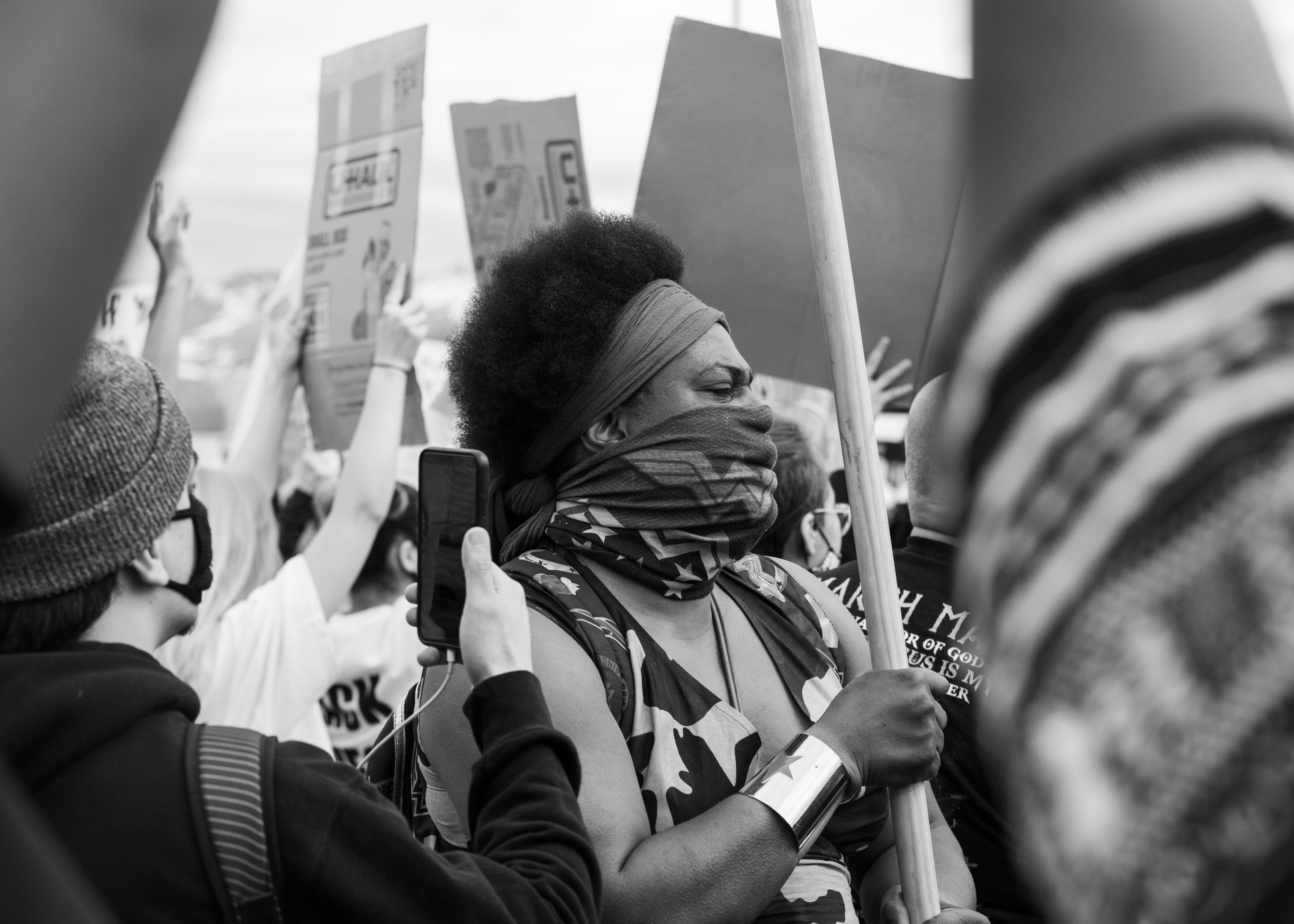 MoHagani Magnetek at a Black Lives Matter Rally, Anchorage, 2020