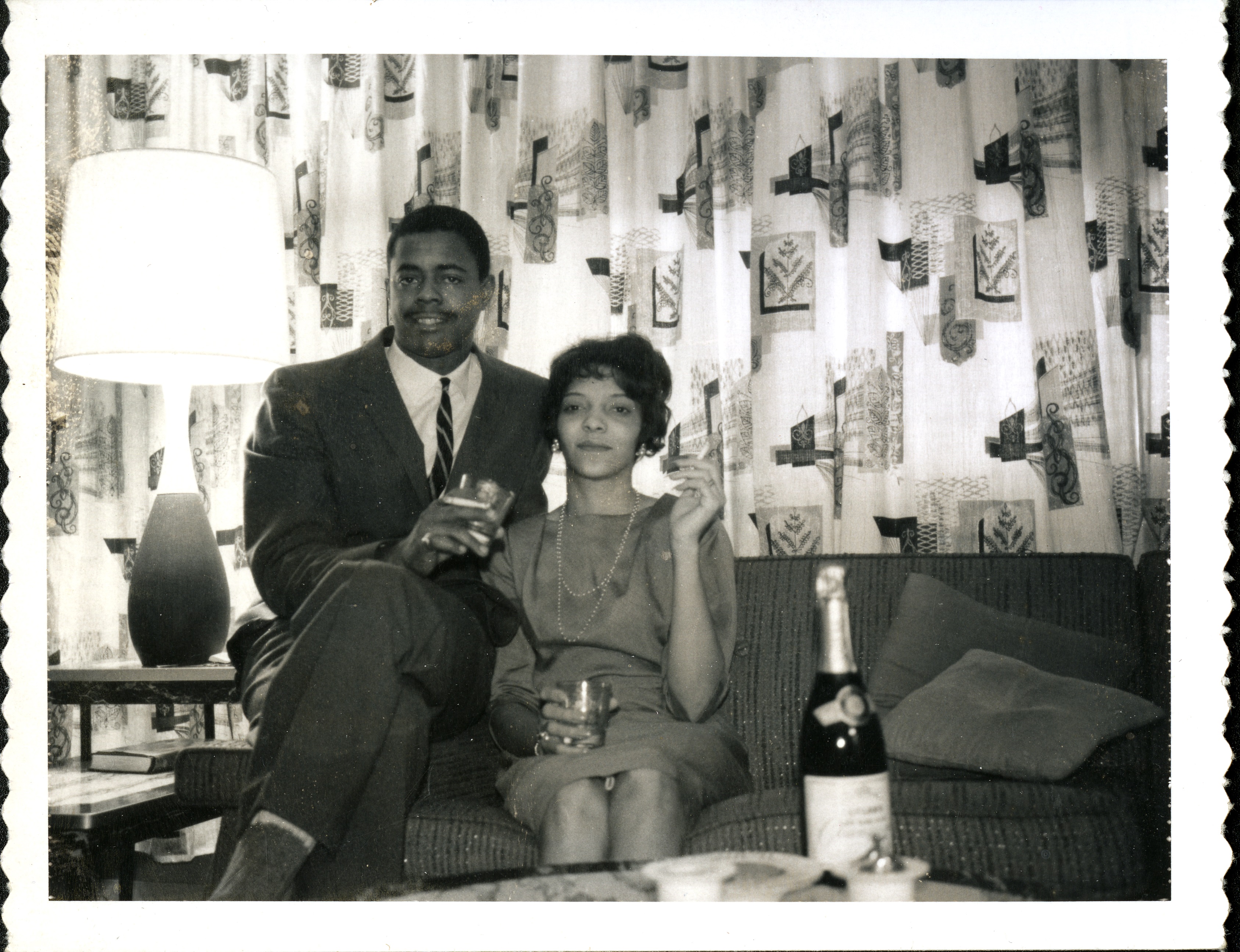 "Doc" and Theresa Quarles, New Year's Eve celebration, Anchorage, ca. 1960